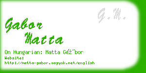 gabor matta business card